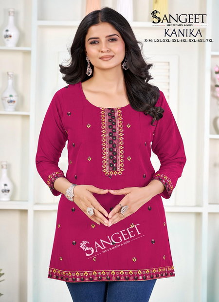 Kanika By Sangeet Heavy Rayon Embroidery Designer Kurti Suppliers In India